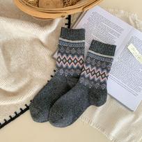 Trendy Fair Isle Mid-Calf Wool Socks - Thick, Warm, & Comfortable for Women