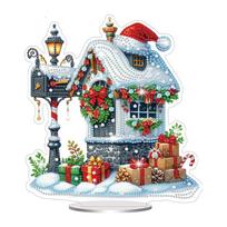 Acrylic Special Shaped Christmas Diamond Painting Tabletop Ornaments Kit Table Top Diamond Painting Ornament Kits for Beginner gray