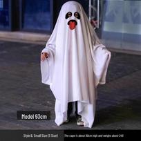 Halloween Parent-Child Ghost Costume Set with Face Mask and Cloak S (90-120cm)