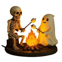 Skeletas Vaiduoklis Naktinė Lempa Helovino Naktinė Lempa Baisus Skeletas Vaiduoklis Laužo Naktinė Lempa Helovino Namų Dekorui