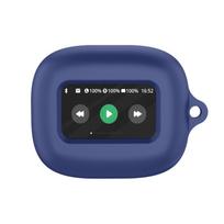 Mini Bluetooth Ausinių Apsauginis Dėklas Skirtas JBL LIVE BEAM 3 Ausinėms Silikoninis Dangtelis Su Kabliuku Belaidėms Ausinėms tamsiai mėlyna spalva