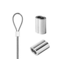 Aluminum Crimping Loop Sleeve Double Cable Ferrules Fit for Wire Ropes Rigging Fence Net Clotheslines Dog Chains Accessories M1.2  50PCS