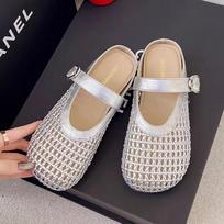 French woven hollow bag head cool slippers women's 2025 new versatile one-word buckle single shoes casual hole shoes 35