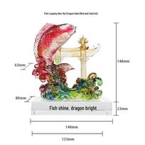 Glazed Fish Ornament - Fish Leaping Over Dragon Gate: Business, Housewarming, or Graduation Gift 14 x 6.3 x 14.8 cm