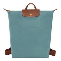 Longchamp Le Pliage Original Textured Logo Adjustable Wide Shoulder Strap Backpack Women Backpack Eucalyptus-Green 10284089P93 Shopping Bag Set(Basic Set+Shopping Bag)