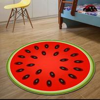 Round 3D Fruit Print Carpet Soft Anti-slip Rugs Computer Chair Mat Kiwi Watermelon Floor Mat For Room Home Decor Rugs 60cm