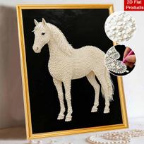 Pearl Art Painting Kit for Adults and Beginners, Elegant Horse Sparkling Painting Craft Home Wall Decor Handmade Gift 30x40cm