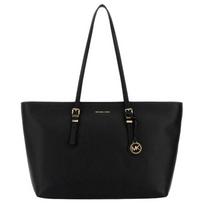 MICHAEL KORS Quinn Classic Fashion Leather Tote Shoulder Bag Large Unisex Couple Style Black
