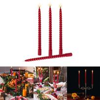 4pc Taper Candles True Dripless Taper Candles10 Inches Red Glossy Metal Style Candle Sticks For Home Decor Candle Holders Natal