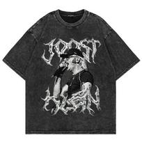 T-Shirt Unified Retro Joost Washed Number T-Shirt 10 Retro Fashion Pickled Men'S And Women'S T-Shirt Kl Pure Cotton Aesthetic Shirt S