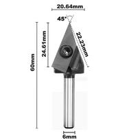 Router Bit Milling Cutter 45 Degree V-shaped Carbide Resistance To Bending Chamfering Engraving Milling Cutter High Strength 2pcs Blades