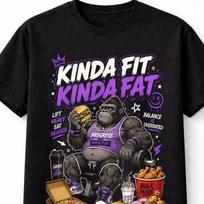 Kinda Fit Kinda Fat Gorilla Gym Humor Bodybuilding Unisex TShirt S