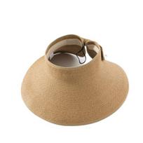 Empty Top Back Split Bowknot Decor Sun Hat Sweat Absorbing Sun Protection Thin Wide Large Brim Pure Color Beach Hat Fashion Accessories