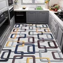 2027 Carpet for Kitchen Pvc Floor Mat Large Size Waterproof Non-slip Carpets Leather Anti-oil Foot Mats Retro Home Decoration Rug 60x90cm
