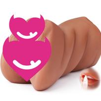 SuperLove 3in1 Realistic Face Mouth-Pussy-Anal Masturbator Tan