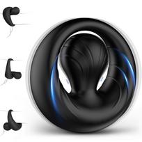 SuperLove Vibrating Cock Ring with Flexible Clitoral Bulb Stimulator Black