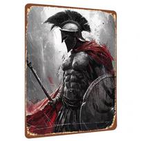 Spartan Warrior Metal Wall Art Ancient Greek Soldier Decor for Living Room Study Room Decorative Hanging 20X30CM
