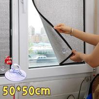 Aluminum Foil Window Insulation Film Energy Efficient Double Side Anti-UV Sun Shade Heat Block for Balcony Patio Window 50X50CM
