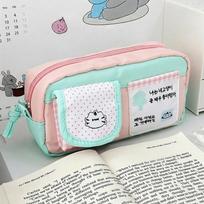 Multi Pocket Cartoon Pencil Case Large Capacity Stationery Bag Cute Cat Pen Bag  Travel Style C