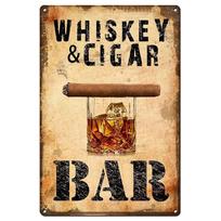 Metal Tin Signs Whiskey Cigar Bar Wall Decoration Plaque Vintage Art Poster Iron Painting for Man Cave Home Cafe Garden Club (as the picture,20x30cm) beige