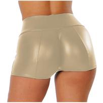 Moteriškos madingos seksualios spalvos PU odos Hot Pants Palaidinės Šortai S