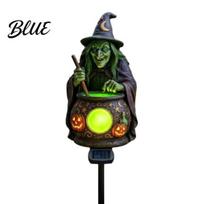 Halloween Porch Decor Solar Witch Cauldron Garden Stake Light  Waterproof Resin Glowing Outdoor Holiday Displays Figurine Statue  Spooky Pathway Lamp 1pc