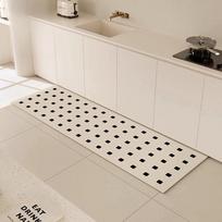Kitchen Floor Mat Absorbent Special Carpet Non-slip Quick-drying Diatom Mud Foot Mats Plaid Pattern Light Luxury High-end Rug 50x80cm