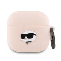 Karl Lagerfeld silikoninis Choupette galvos 3D dėklas AirPods 4 - rožinė