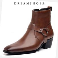 Fashion Classic Retro Western Cowboy Knight Boots Mans Dress Boot Brand Designer Side Zipper Chelsea Boots Men Comfortable Pointed Shoes 35