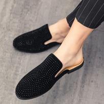 Slides Mules Half Outdoor Men's Shoe Flat Summer Sale High Quality Trend 2025 Elegant Rubber Low Price Fun Male Slipper 38