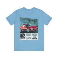 Mazda MX-3 Graphic Print Shirt Car Art Crewneck Unisex Jersey Short Sleeve Tee L