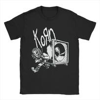 Streetwear T Shirt Summer Korn band Hippie T Shirts  Pure Cotton Tshirt for Man Y2K Casual Pattern Short Sleeve Tees S
