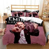 Hip Hop Rapper Eminem All Season Duvet Cover Bedding Comforter Sets Soft Quilt Cover And Pillowcases Single/Double/Queen/King EU Single(135*200cm)3pcs black
