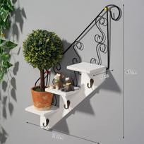 Wall-mounted Staircase American-style Living Room Flower Rack Wrought Iron Storage Shelf Wall-mounted Planter Doll Shelf Hook balta