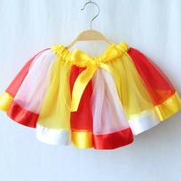 Rainbow Children's Puffy Tutu Mesh Skirt for Dance Performance - Gauze Half-Length Skirt in Stock Medium