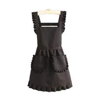 Korean Style Cooking Aprons Cotton Art Painting Apron Durable Lace Aprons  for Florist Shop