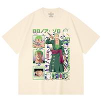 230 Gsm 100% Cotton One Piece V24 Zoro Print Unisex Heavy Cotton T Shirt XS abrikosas