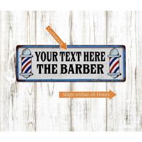 Personalized Barber Shop Tin Sign 30x15cm Wall Decor Salon Metal Poster balta