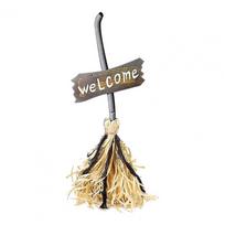 Animated Floating Witch Broom 28  Halloween Magic Dancing Broom Light Up Moving Broomstick with Sound for Haunted House Decor