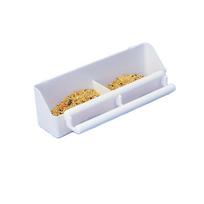1 pc - Double grid stand bird feeding trough parrot feeder
