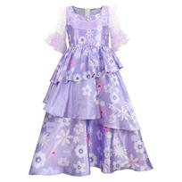 Magic Full House Isabella Princess Dress Cosplay Costume for Children and Adults, Women's Role-Playing Outfit Purple Princess Dress with Pearls M