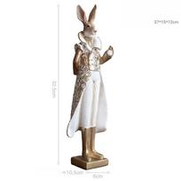 Animal Statues American Countryside Resin Crafts Dresses Rabbits Home Decorations Creative Outdoor Sculptures in The Courtyard