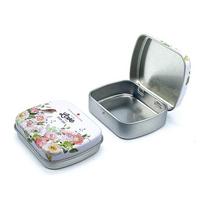 1pc Mini Tin Box with Lid Multiple Styles Tinplate Box Metal Iron Can Candy Box Party Supplies Other gray