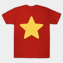 Men Black Print T-shirt Steven Universe Star No-Cut Heat Transfer Print Cotton Tshirt XL