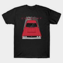 Men Black Print T-shirt Dodge Coronet 1968 - Dark Red No-Cut Heat Transfer Print Cotton Tshirt XL