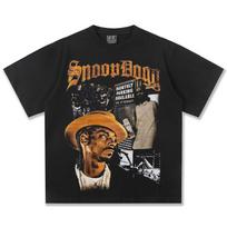 Snoop Dogg Vintažiniai Grafiniai Marškinėliai Unisex Per dydį Hip Hop Laisvalaikio Medvilniniai Trumpomis Rankovėmis Urbaninis Streetwear Madingas Viršus S black