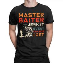 Master Baiter Funny Fishing Joke Fisherman Humor T-Shirts Men Bass Novelty Pure Cotton Tees O Neck Short Sleeve T Shirt Clothing S