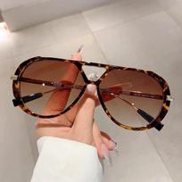 Big Frame Vintage Pilot Sunglasses Women For Men Luxury Brand Designer Sun Glasses Popular Outdoor Punk Double Bridge Shades