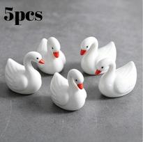 5pcs Cute Ceramic Swan Duck Chopsticks Rest Rack Stand Holder for Chopsticks Forks Spoons Holder Rack Kitchen Tableware Tools