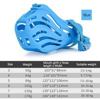Anti-Biting Adjustable Pets Muzzle for Medium Large Dogs Quick Release Comfort Soft Silicone Dog Mouth Mask Bozal Para De Perro (Blue,3)